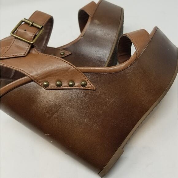Just Fab Brown Platform Sandals Comfortable Women's Lightweight Sandals Size 9 - Picture 3 of 14